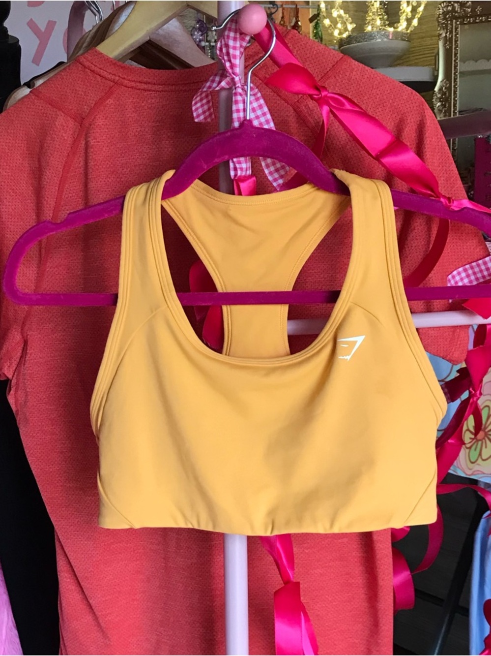 Gymshark Peach colored Racerback Sports Bra